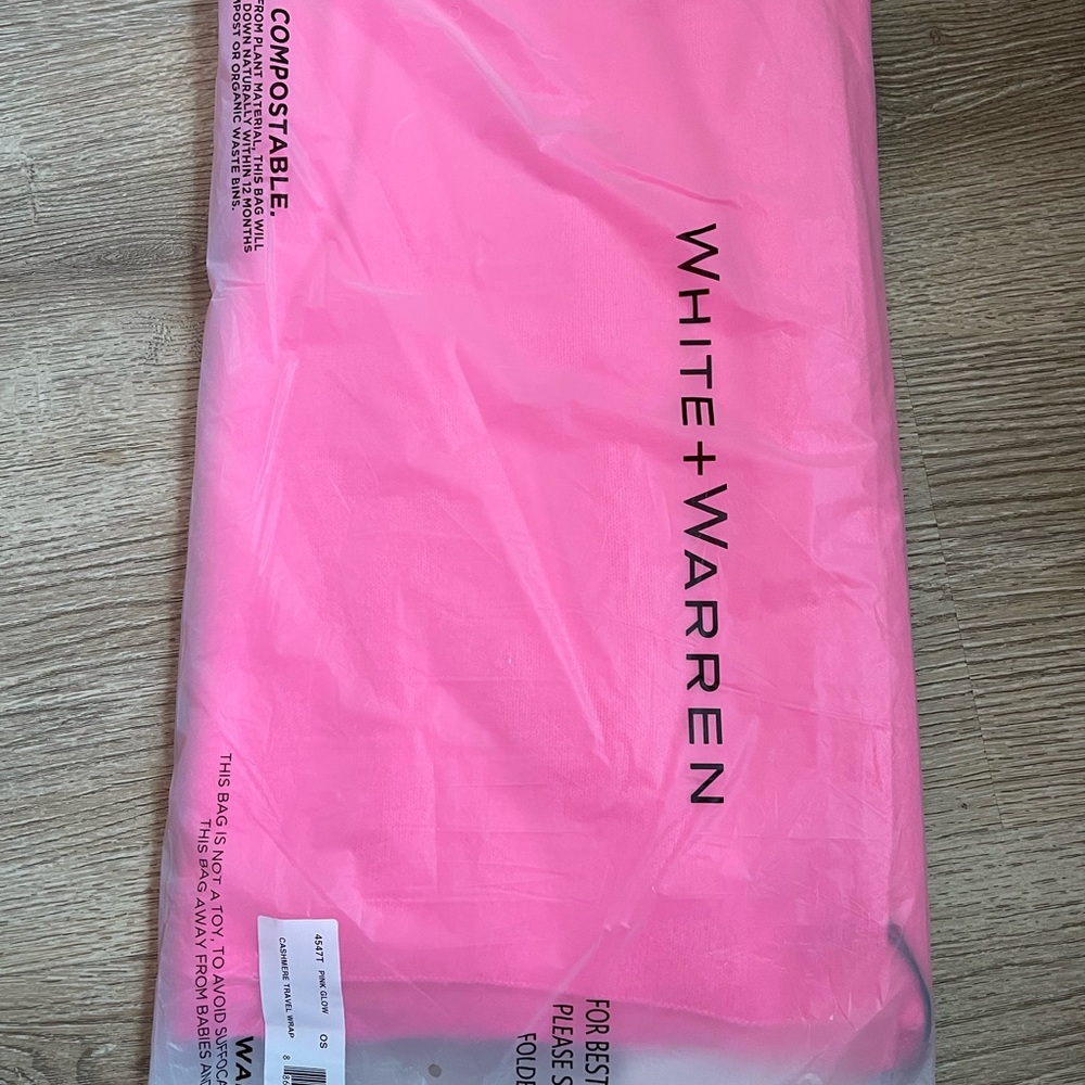 White + Warren Pink Glow Cashmere Travel Wrap 4547T - Picture 3 of 4